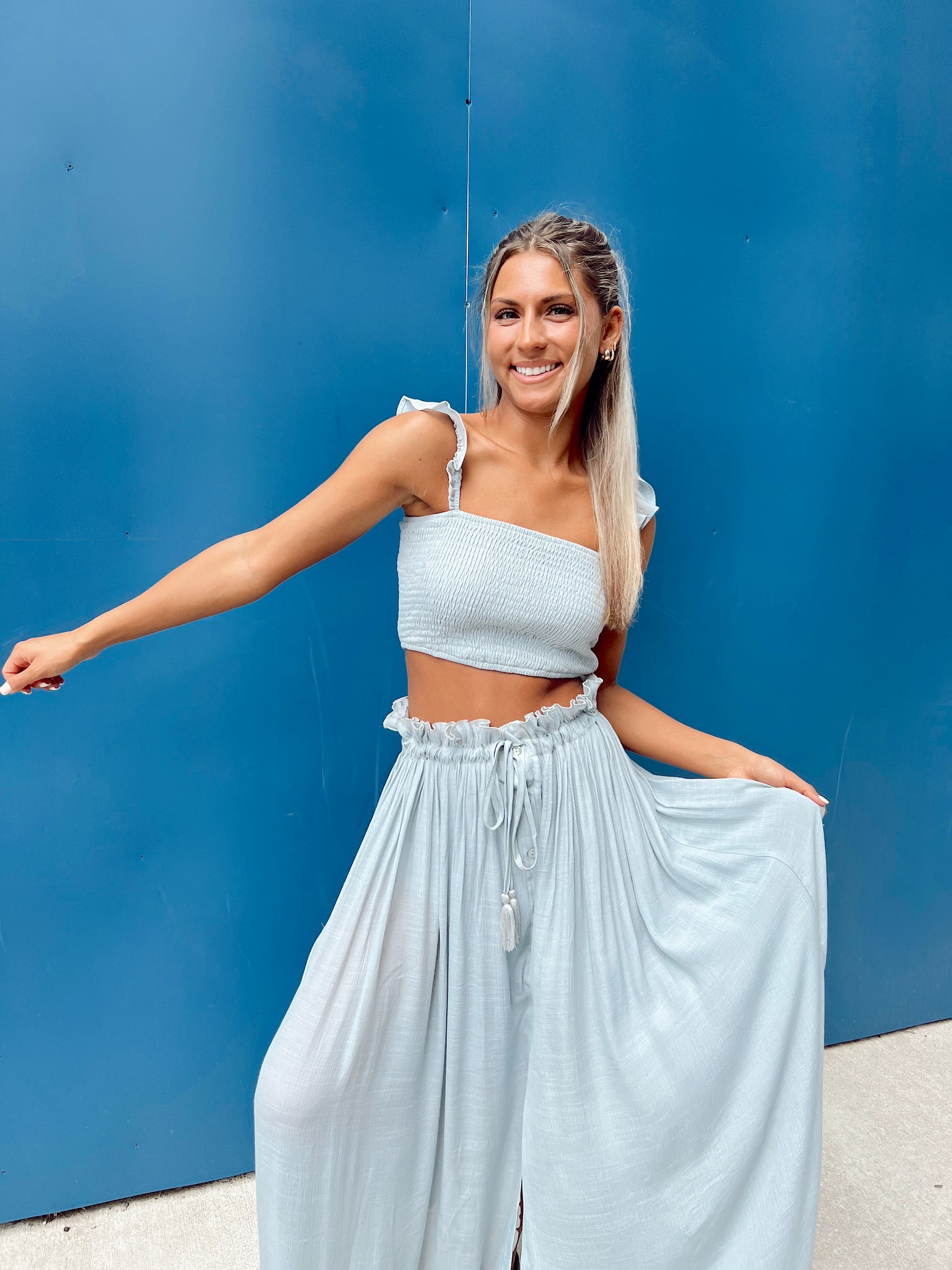 Monty Dusty Blue Maxi Skirt