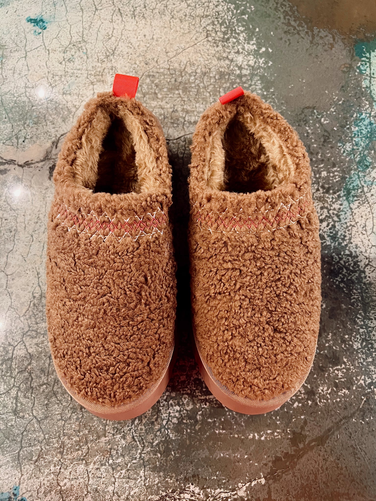 Platform Sherpa Chestnut Slippers