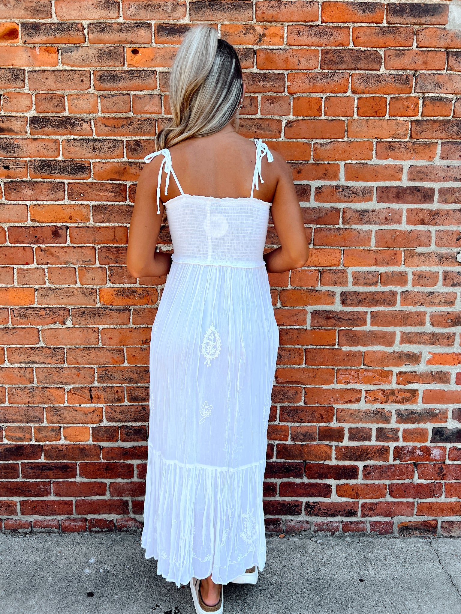 FINAL SALE - Baez White Embroidered Sundress