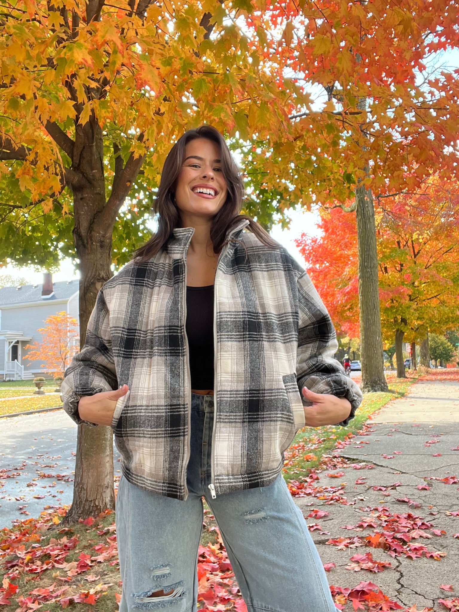 Plaid Puffer Jacket