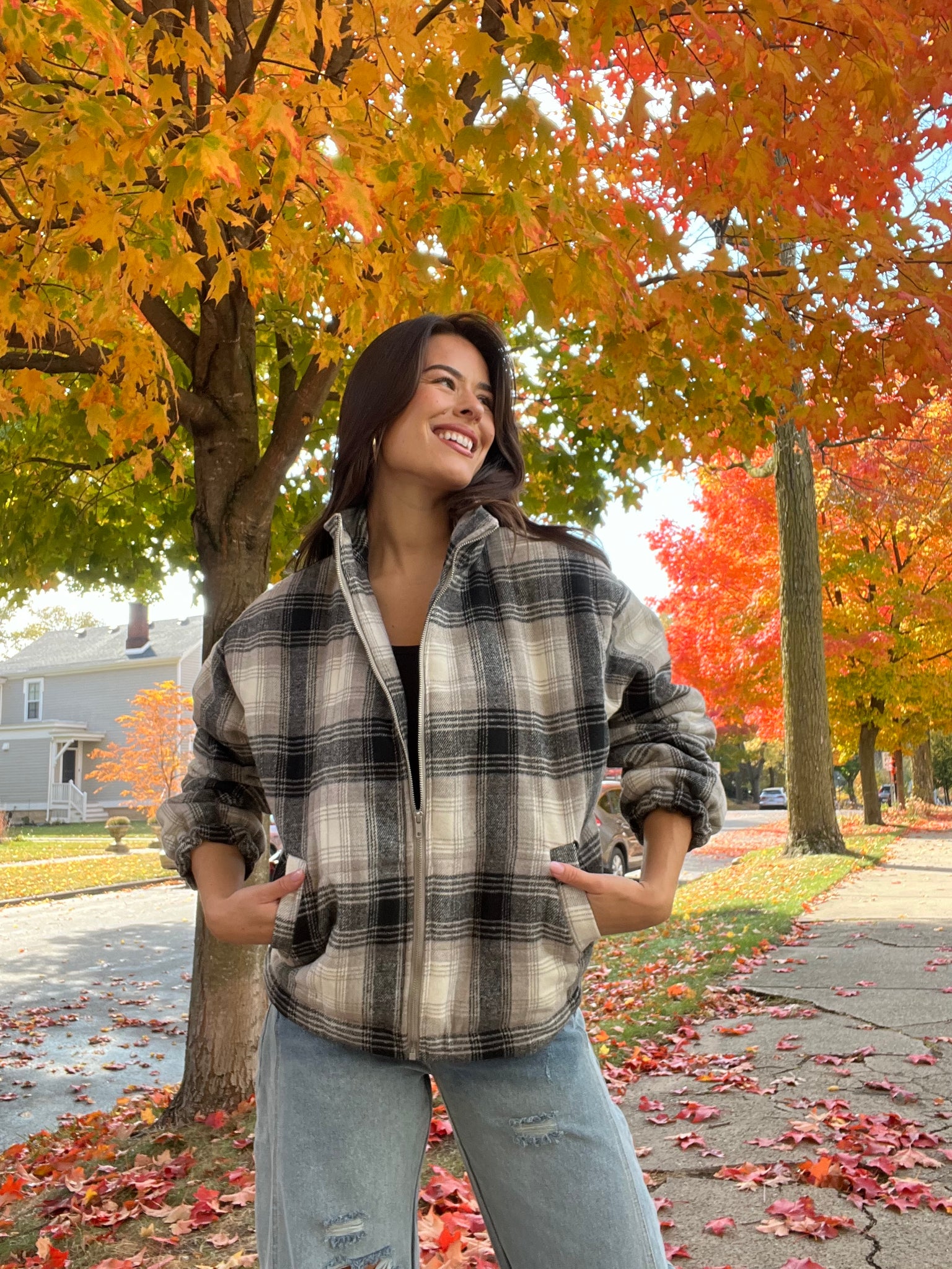 Plaid Puffer Jacket