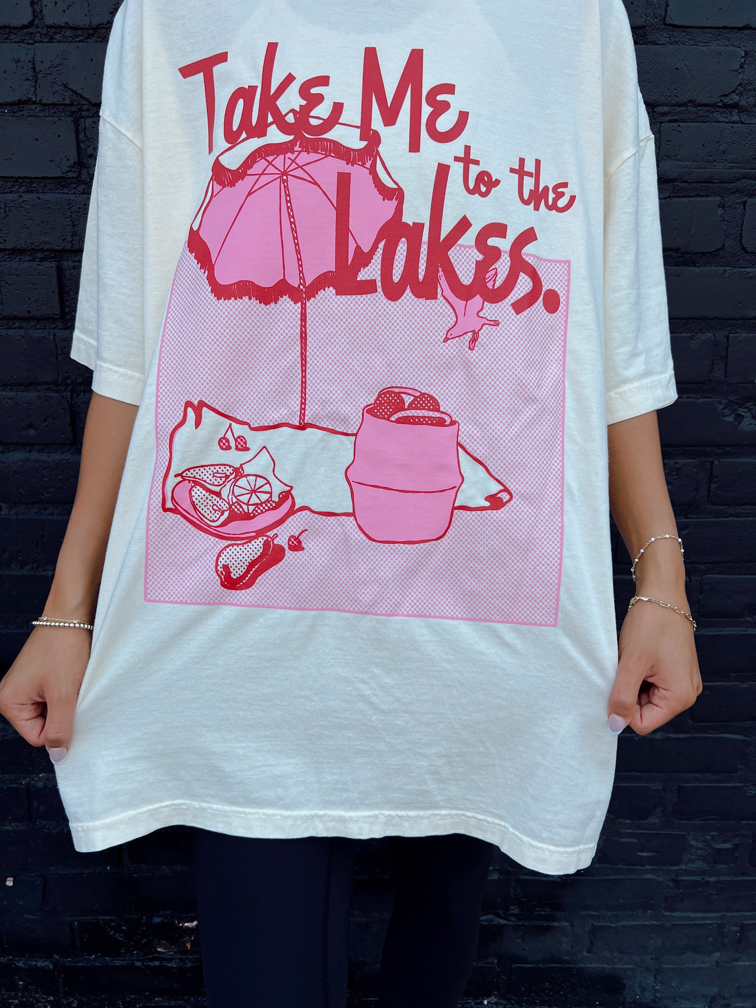 FINAL SALE- Take Me To The Lakes Off White Graphic Tee