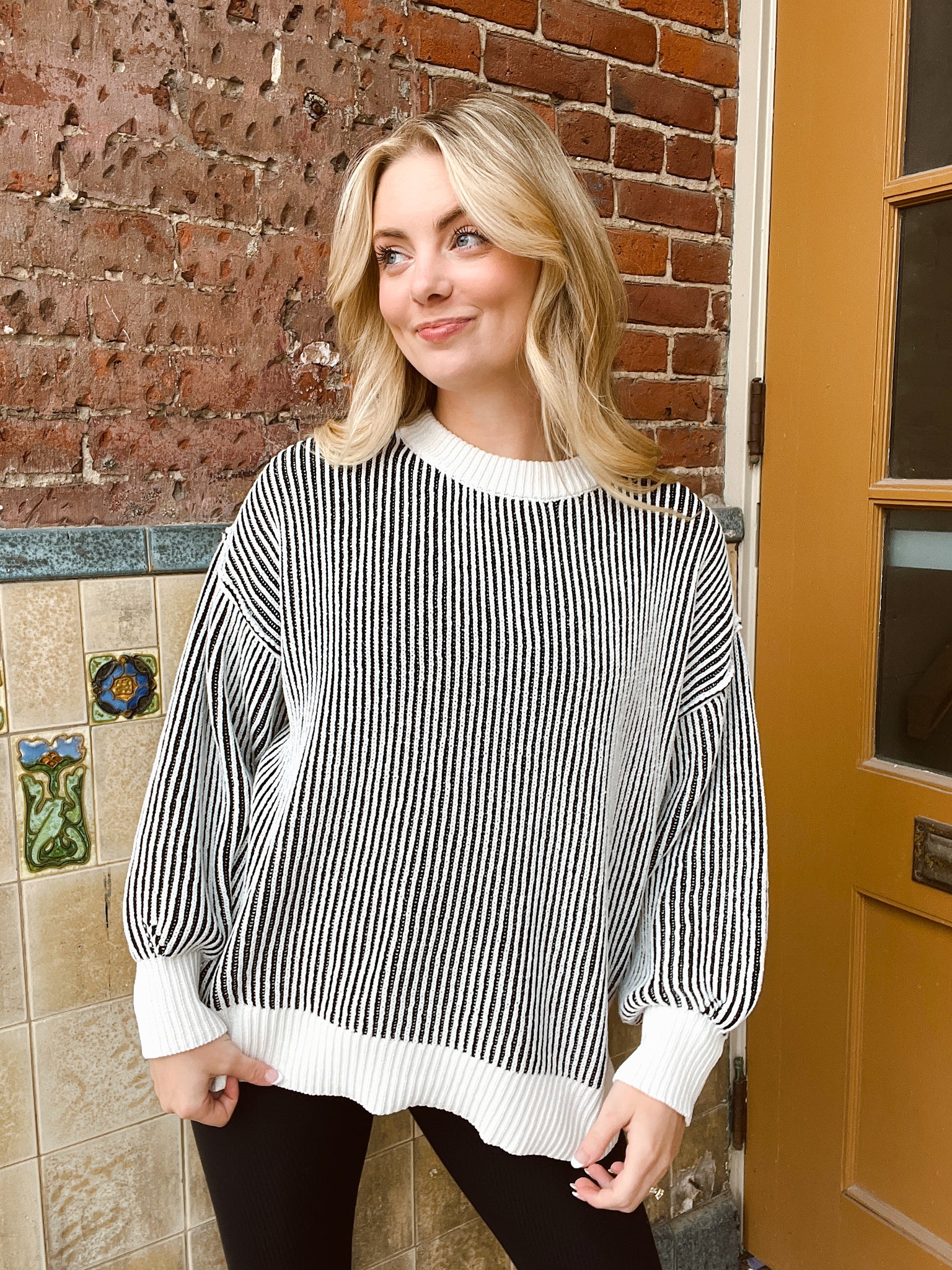 Belmont Black Striped Sweater