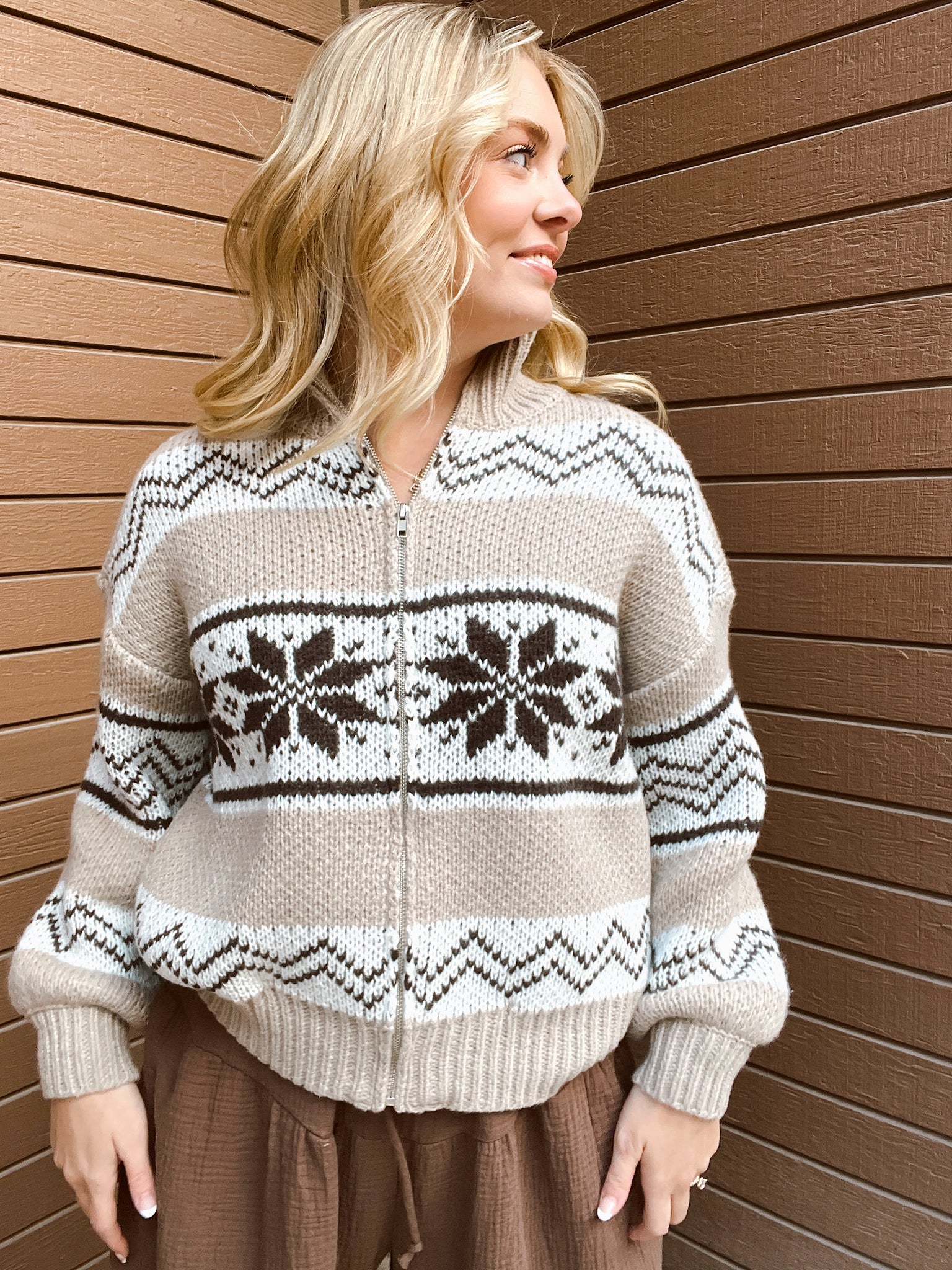 Home For The Holidays Tan Sweater Jacket