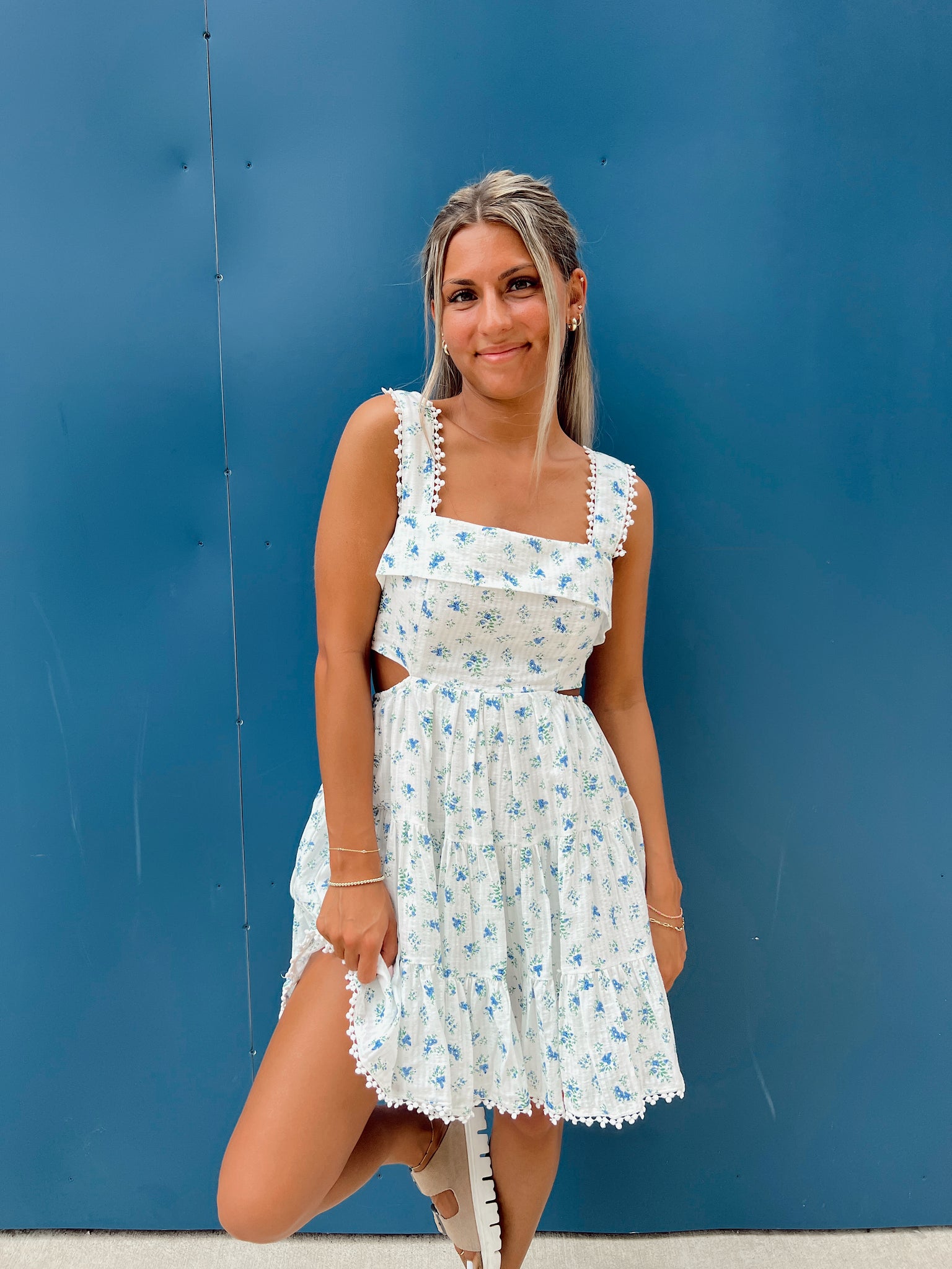 Weekend Vibe Ivory Floral Mini Dress