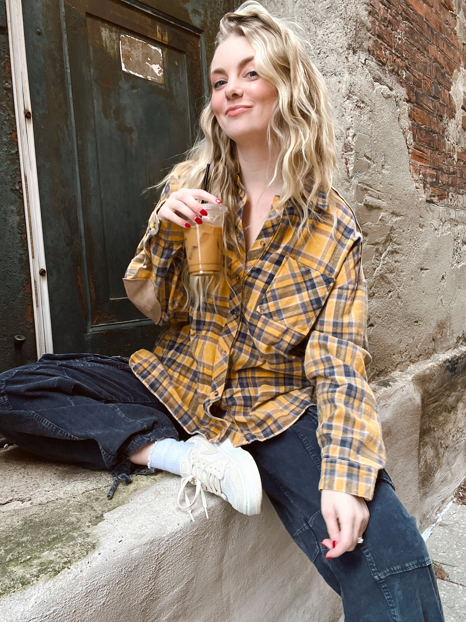 Fall Vibes Mustard Plaid Flannel