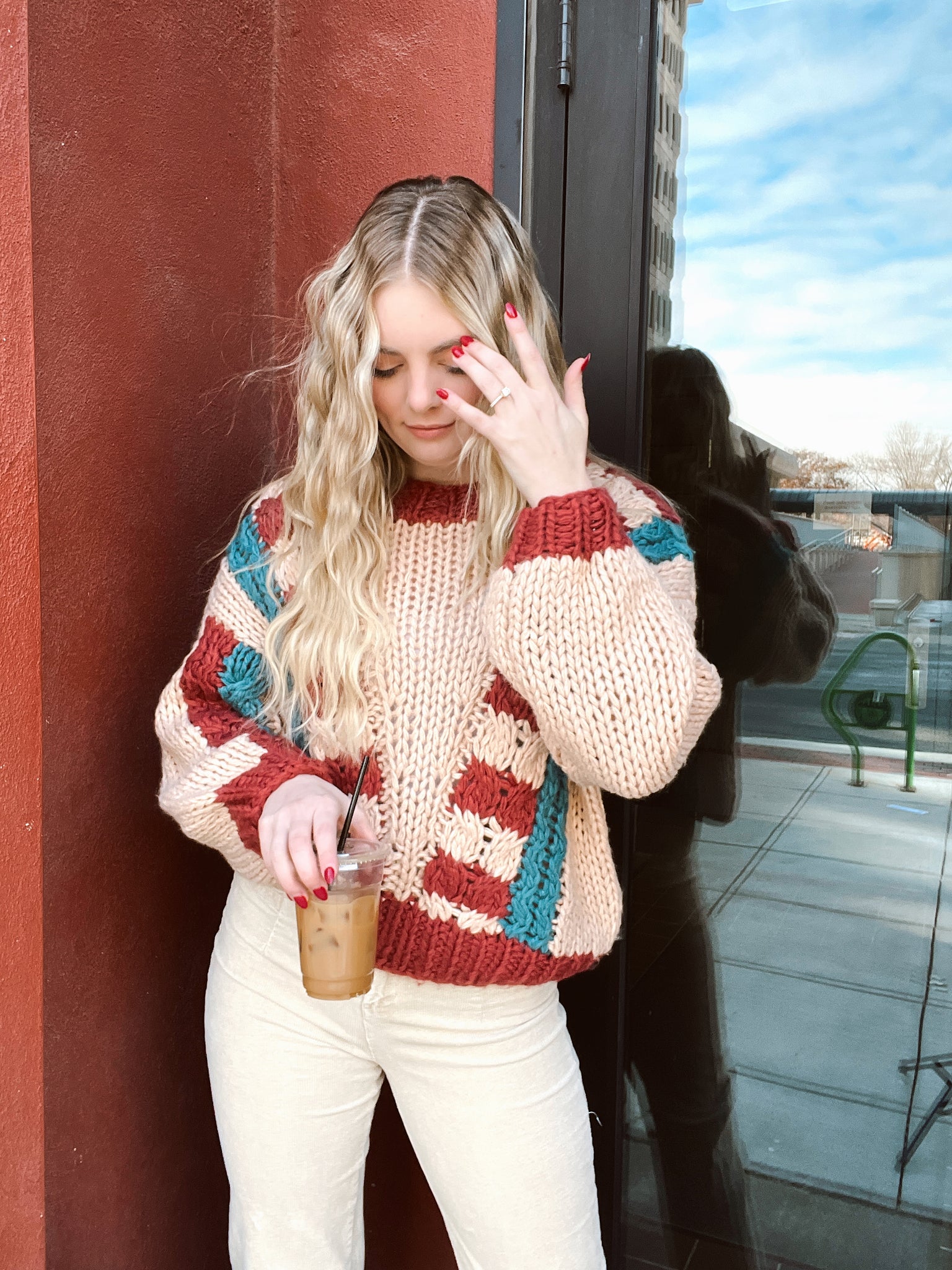 Always Here Brick Multicolored Sweater