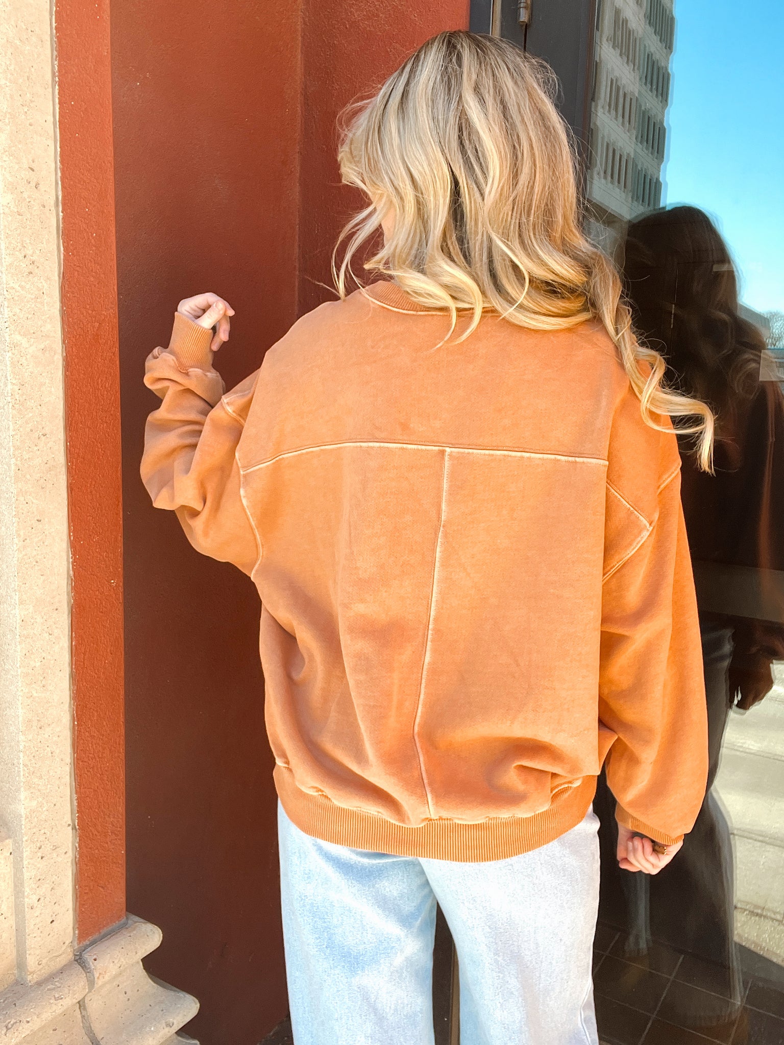 Out And About Orange Sweatshirt