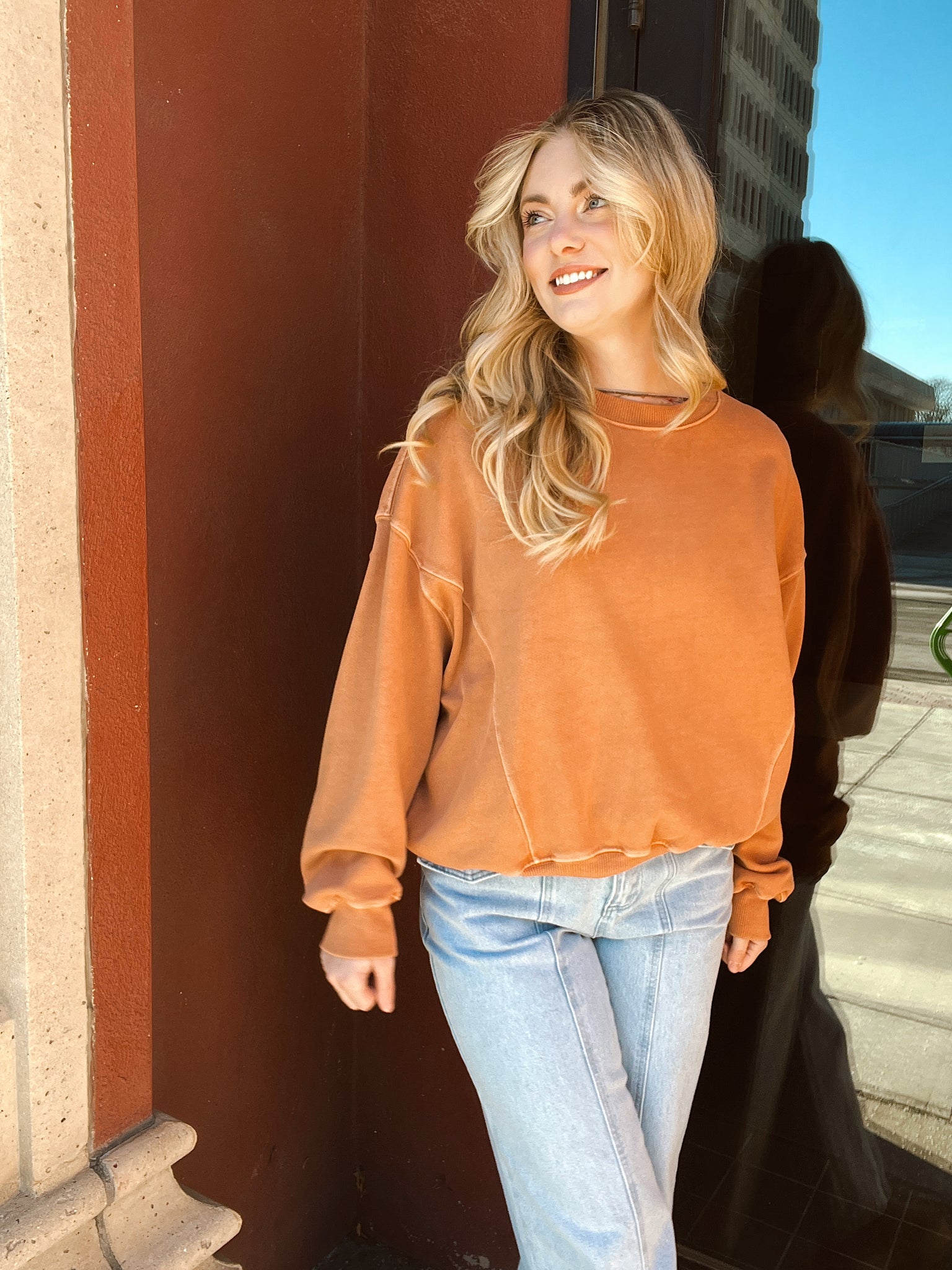 Out And About Orange Sweatshirt