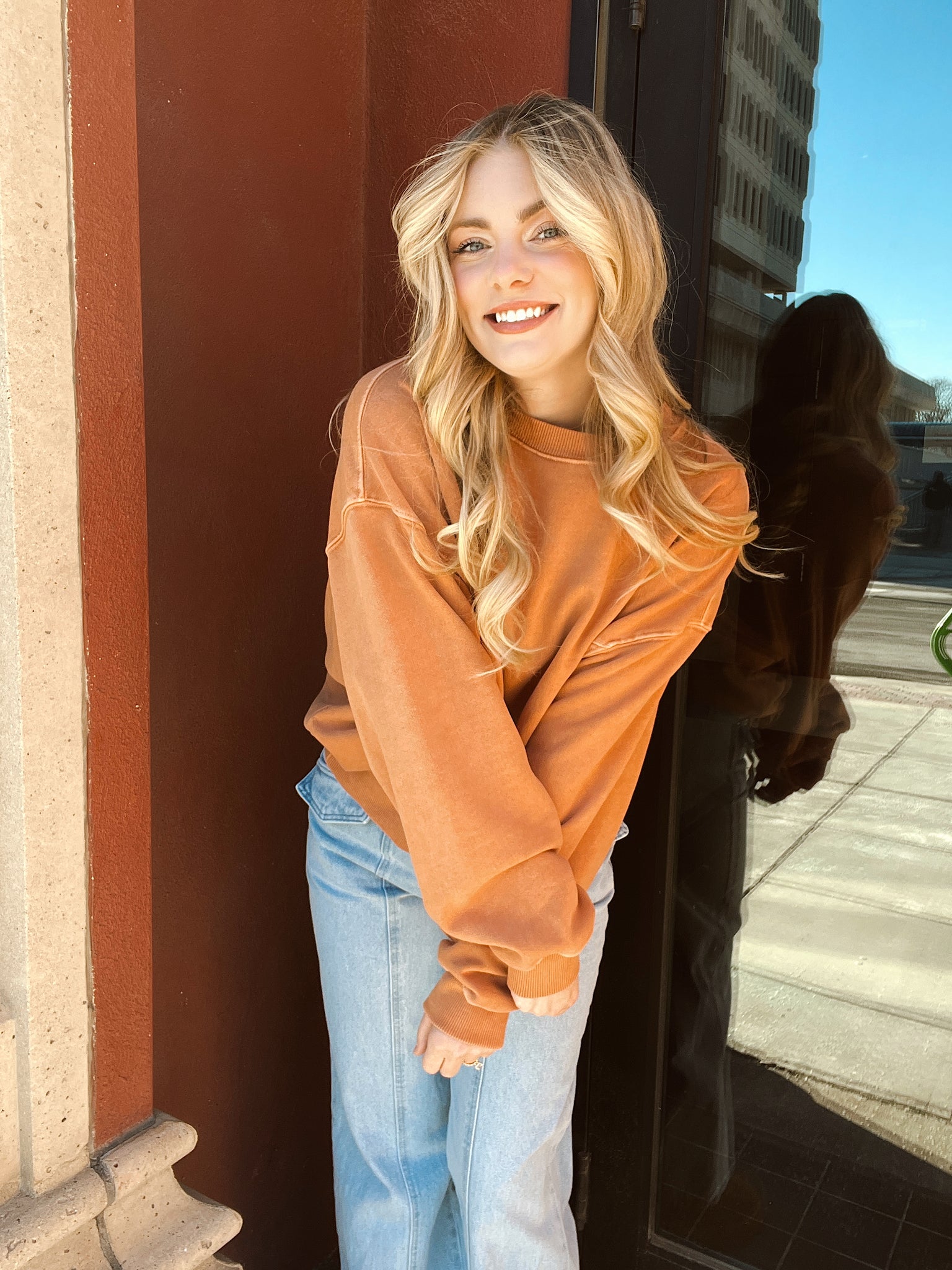 Out And About Orange Sweatshirt