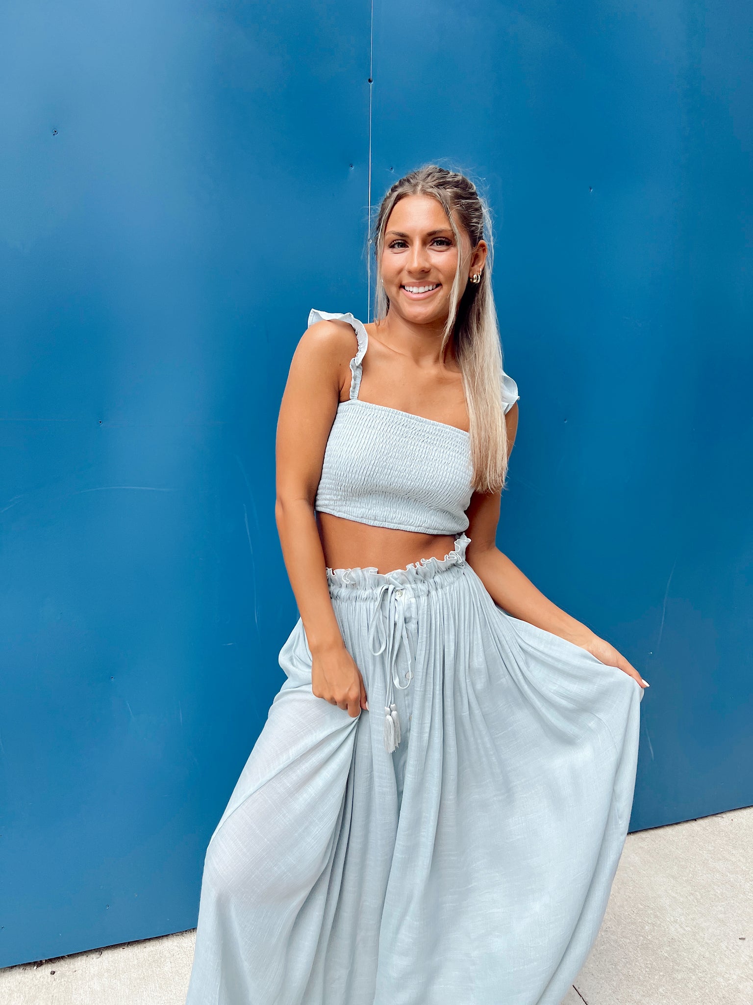 Monty Dusty Blue Maxi Skirt