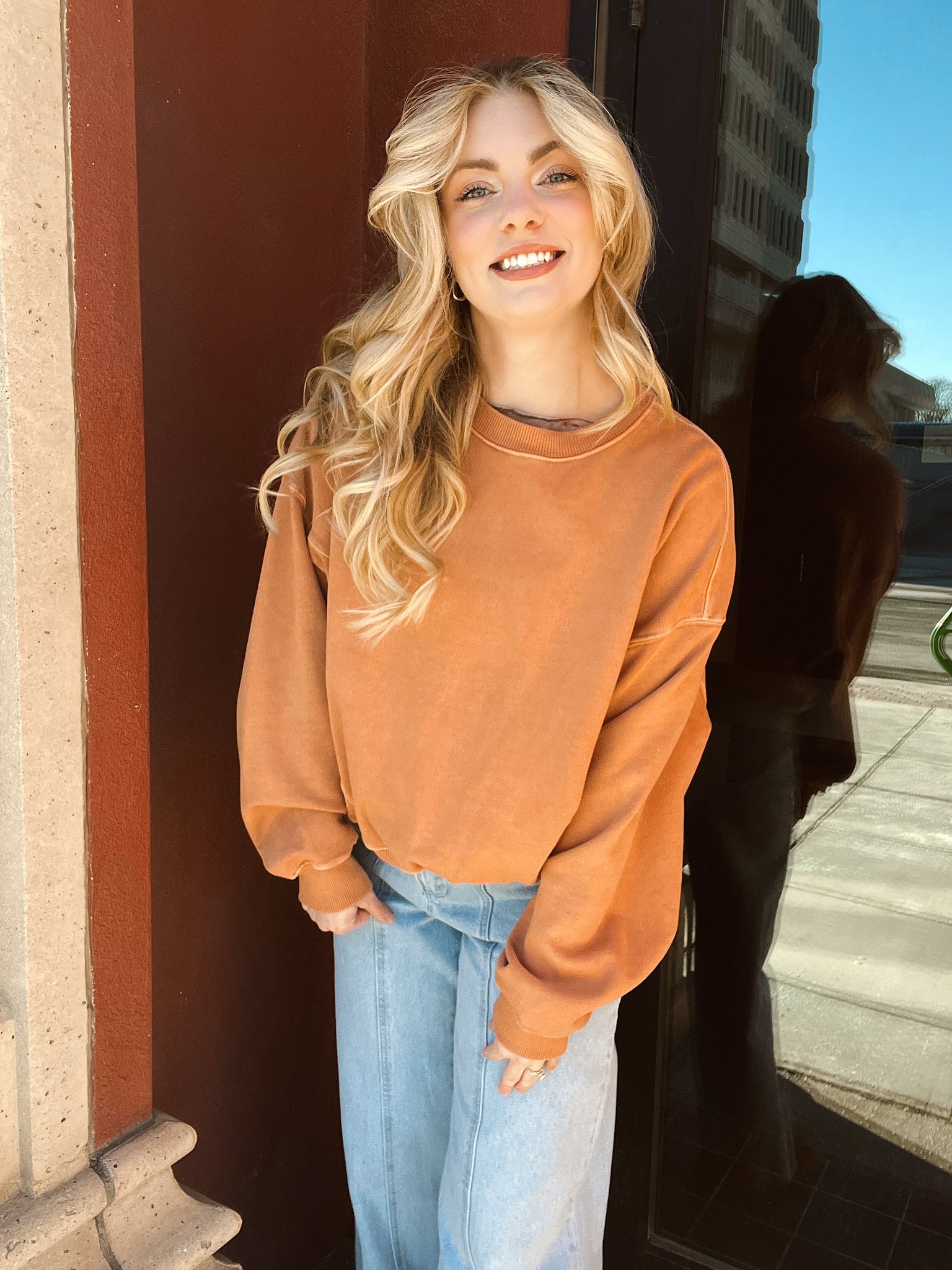 Out And About Orange Sweatshirt