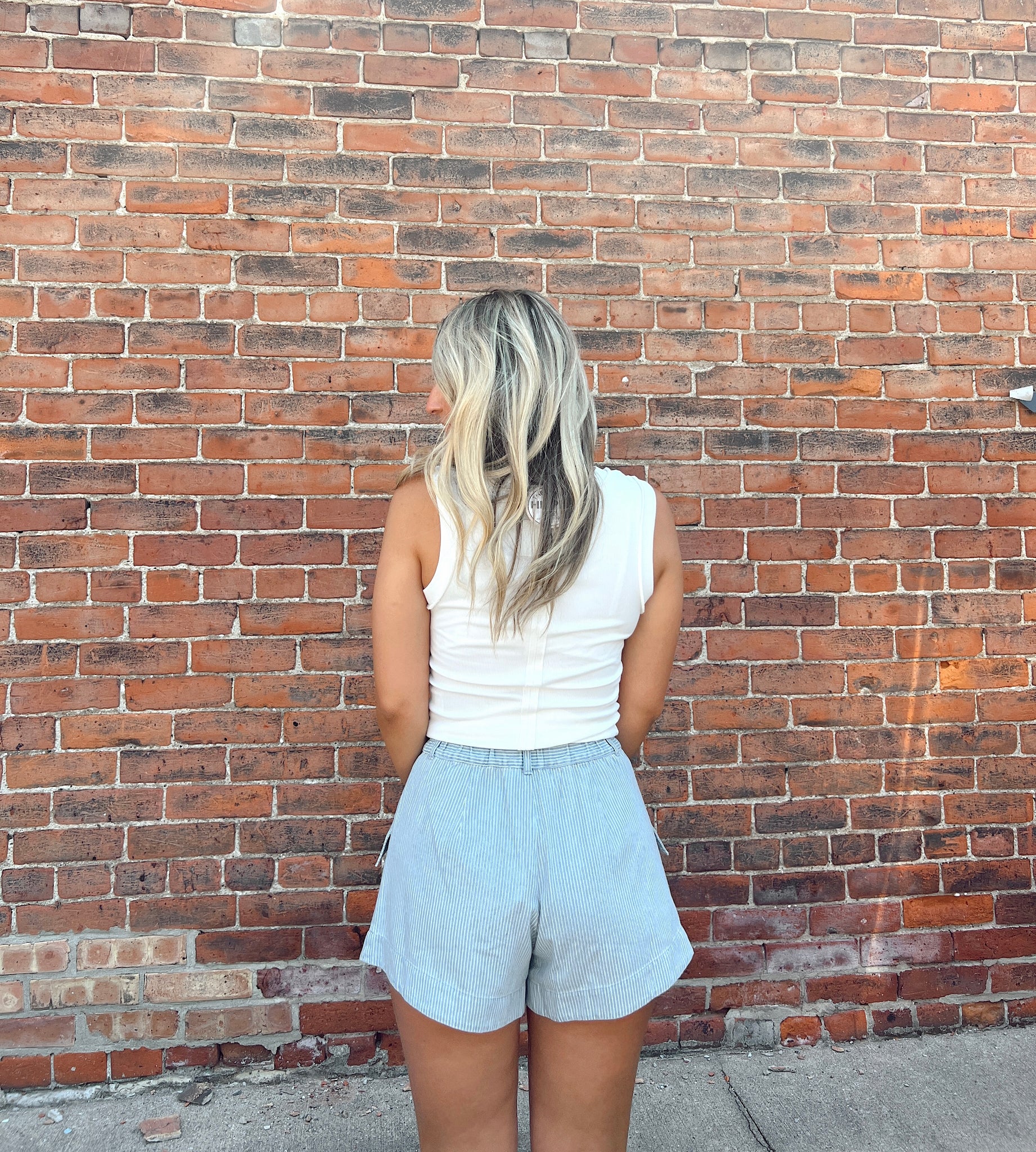 FINAL SALE- Vibin' Denim Striped Shorts