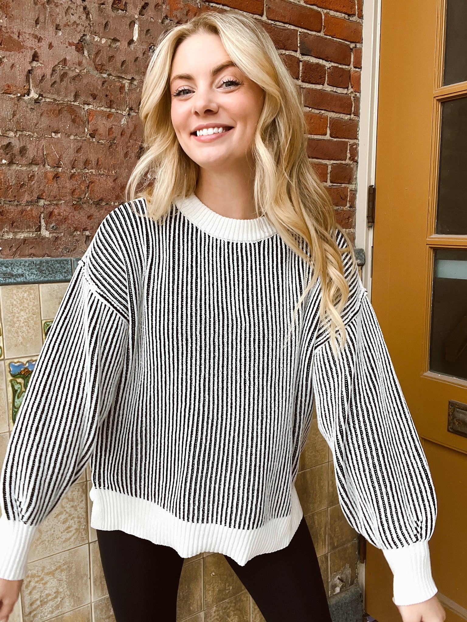 Belmont Black Striped Sweater