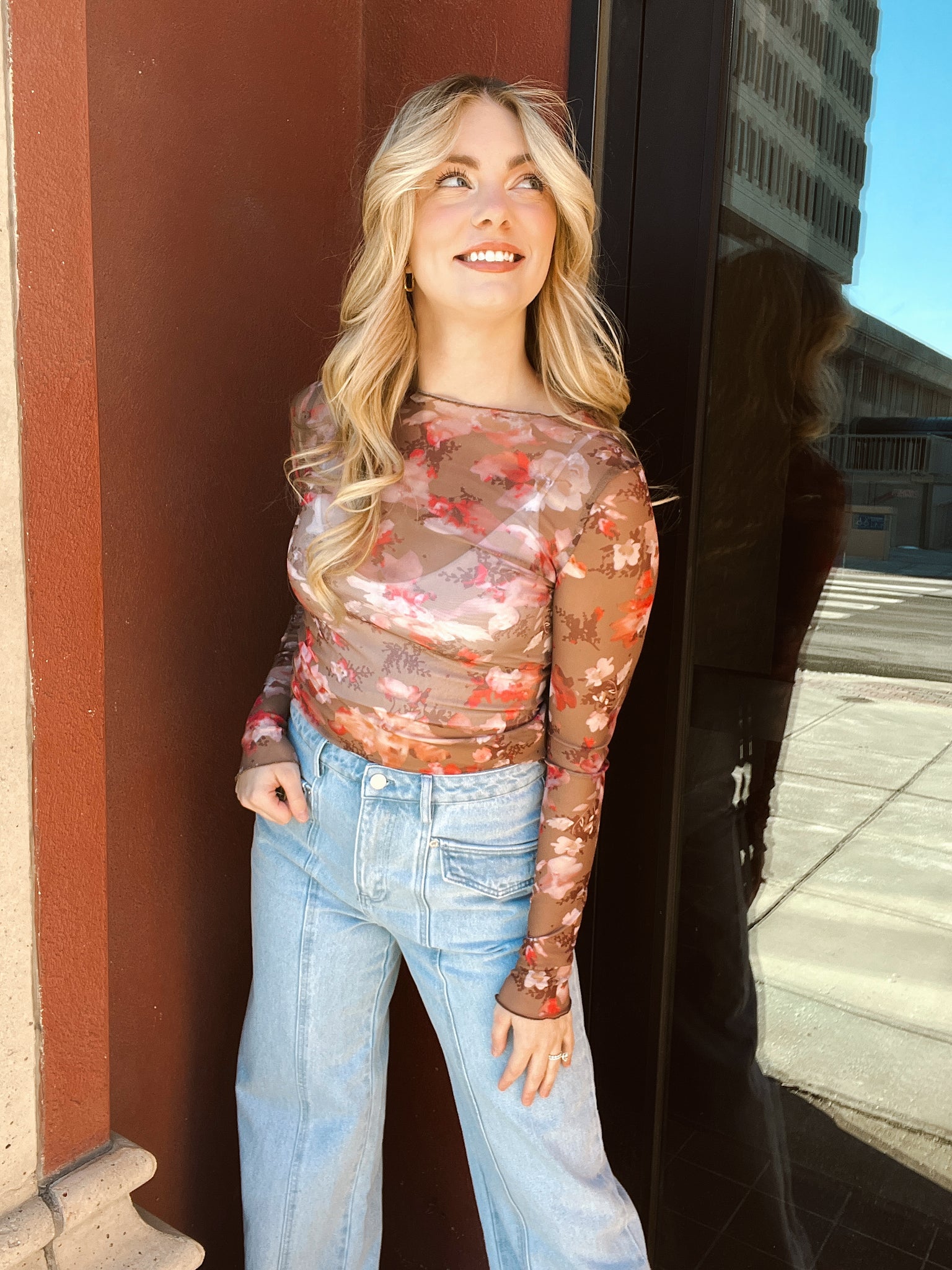 Gypsy Floral Sheer Brown Top