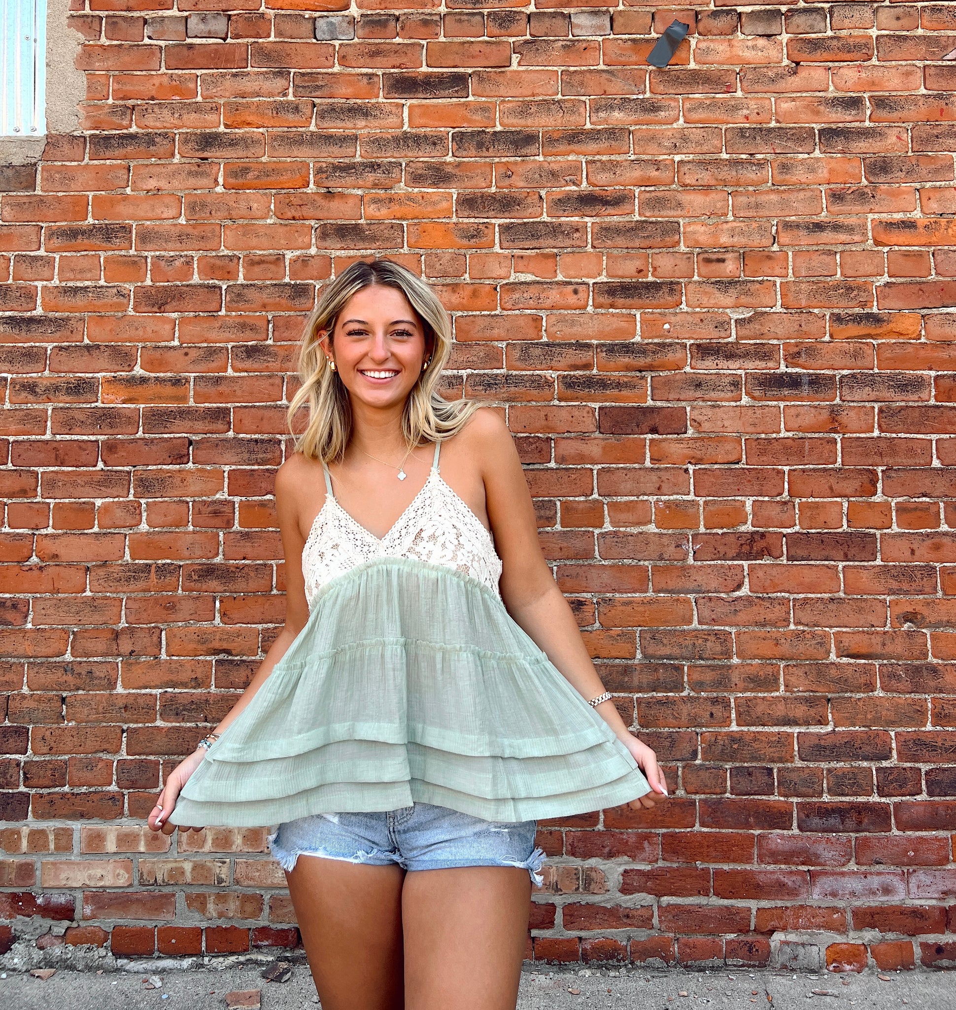 Eloise Olive Lace Tank