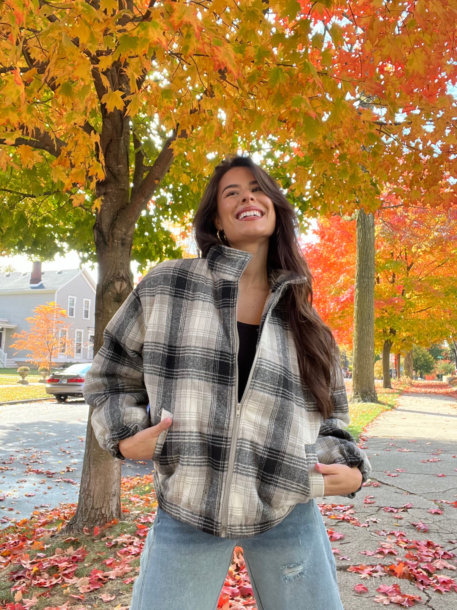 Plaid Puffer Jacket