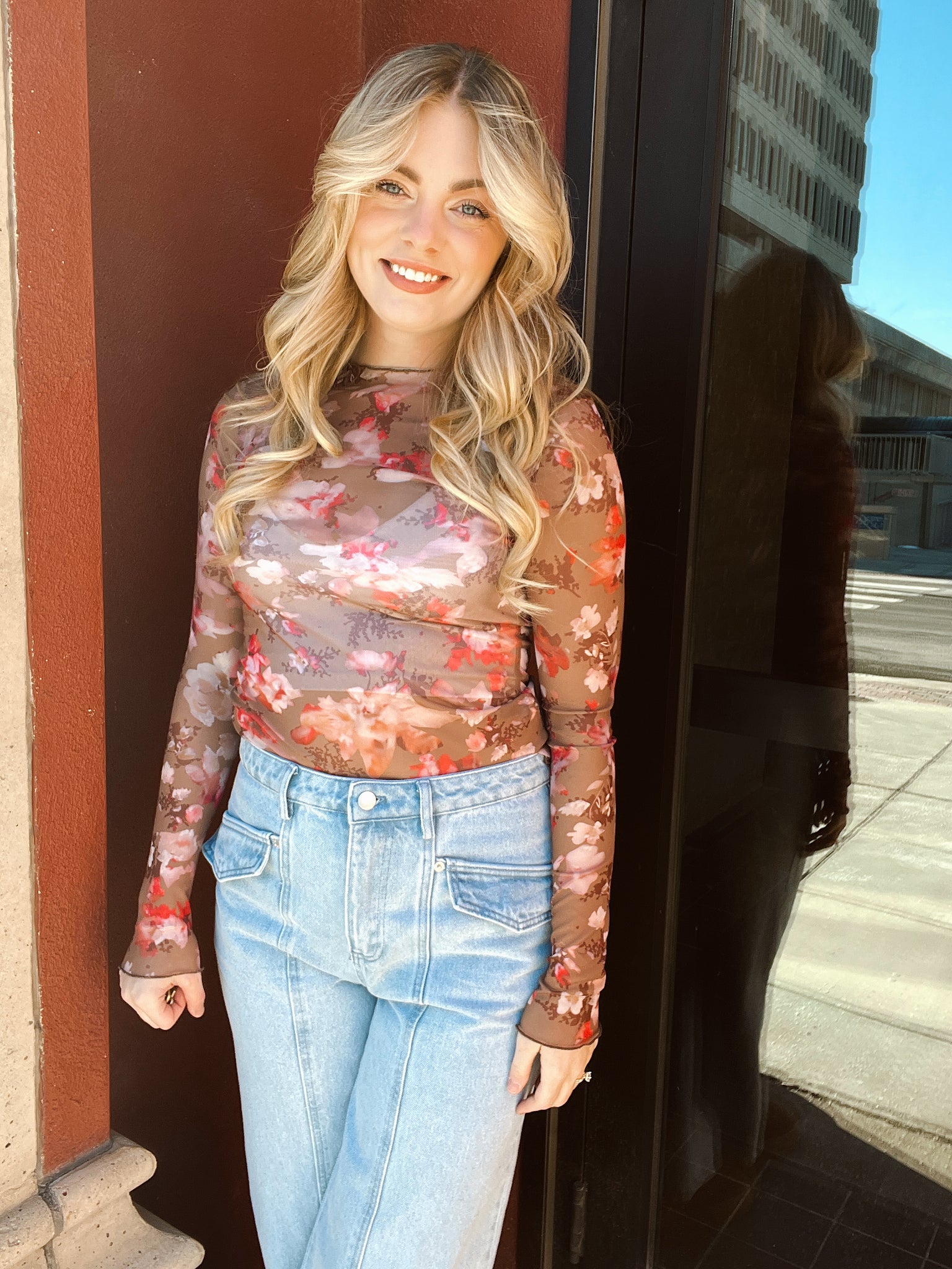 Gypsy Floral Sheer Brown Top