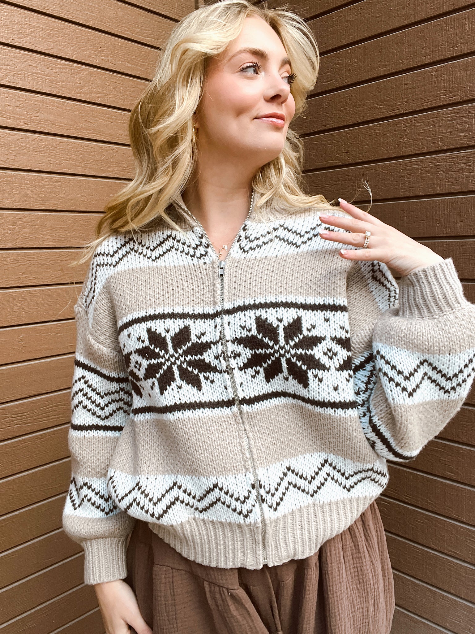 Home For The Holidays Tan Sweater Jacket