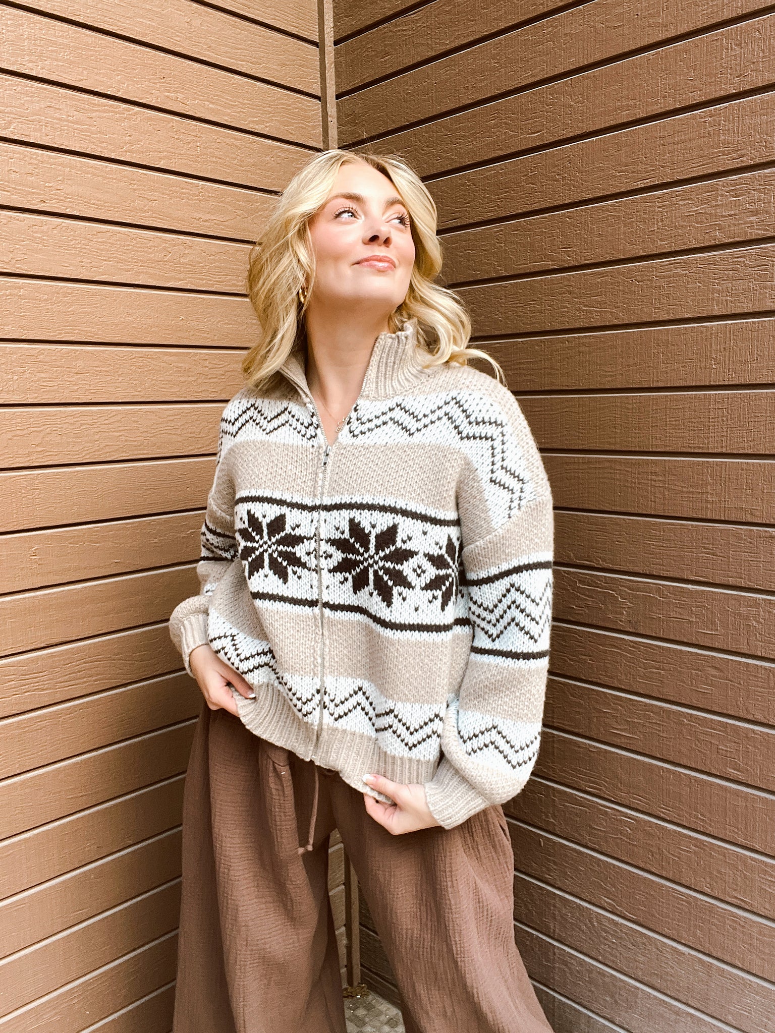 Home For The Holidays Tan Sweater Jacket