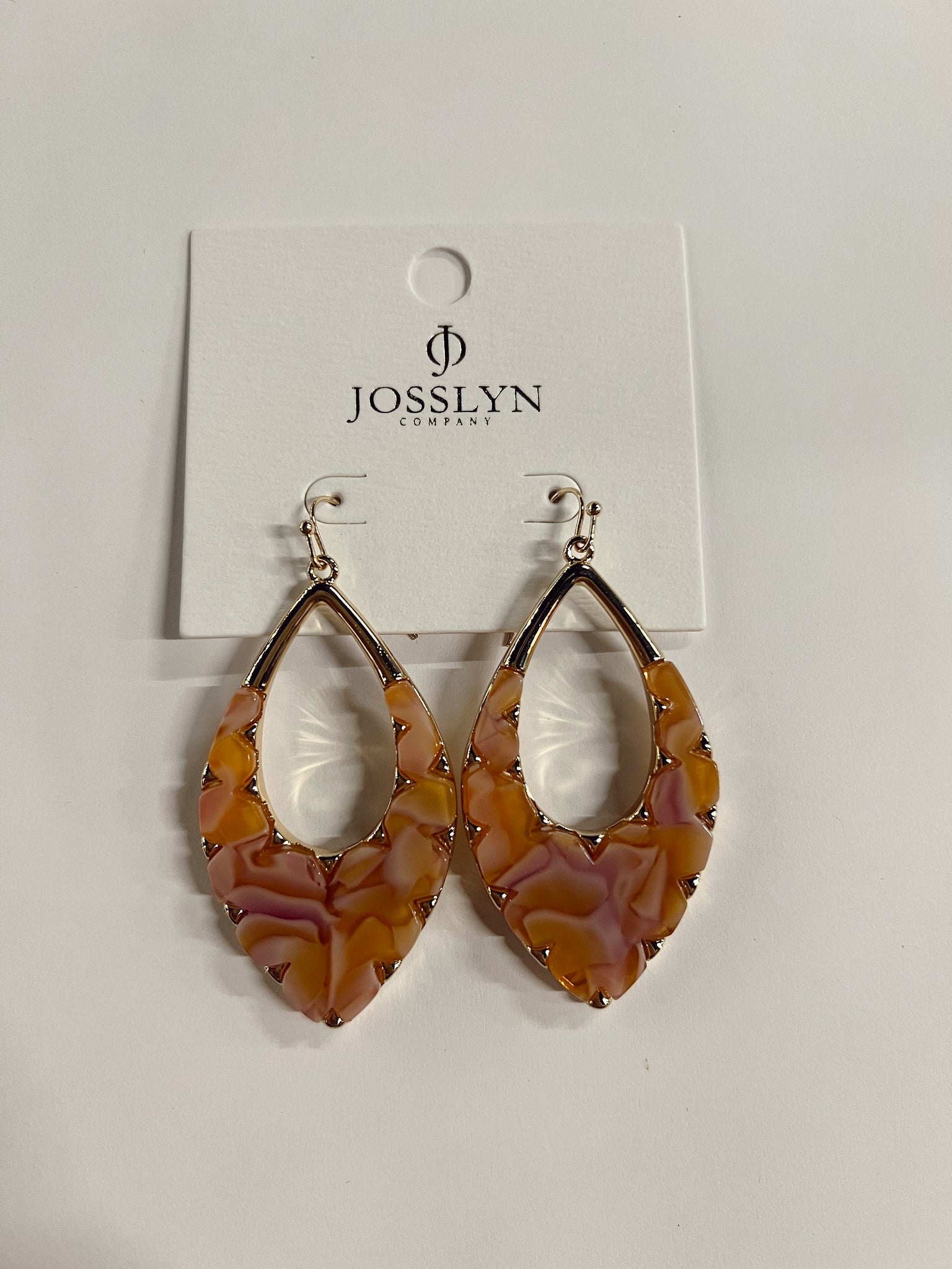 Faux Shell Oval Drop Earrings