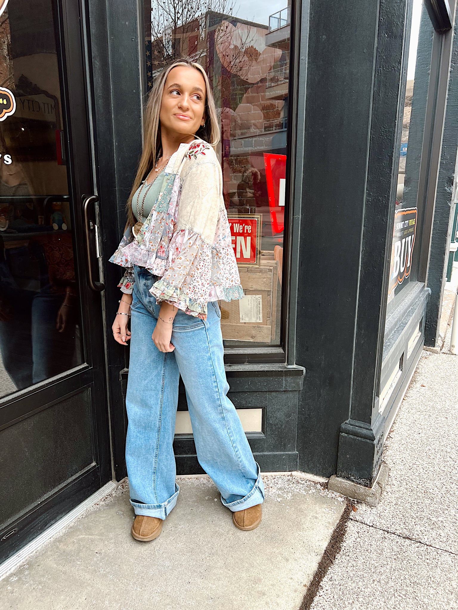 Boho Blossom Beige Patchwork Jacket