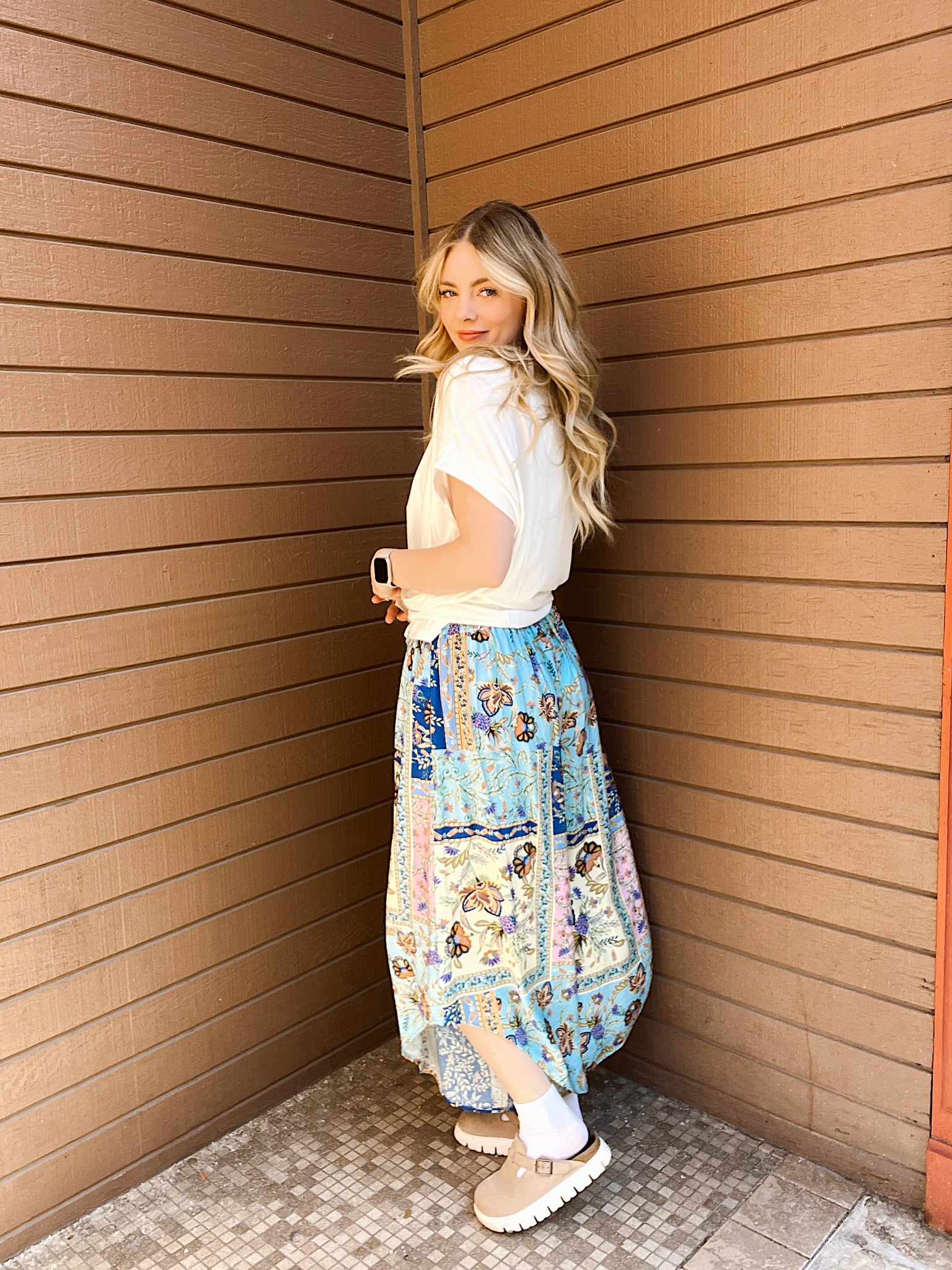 Tropical Vacation Blue Printed Pants