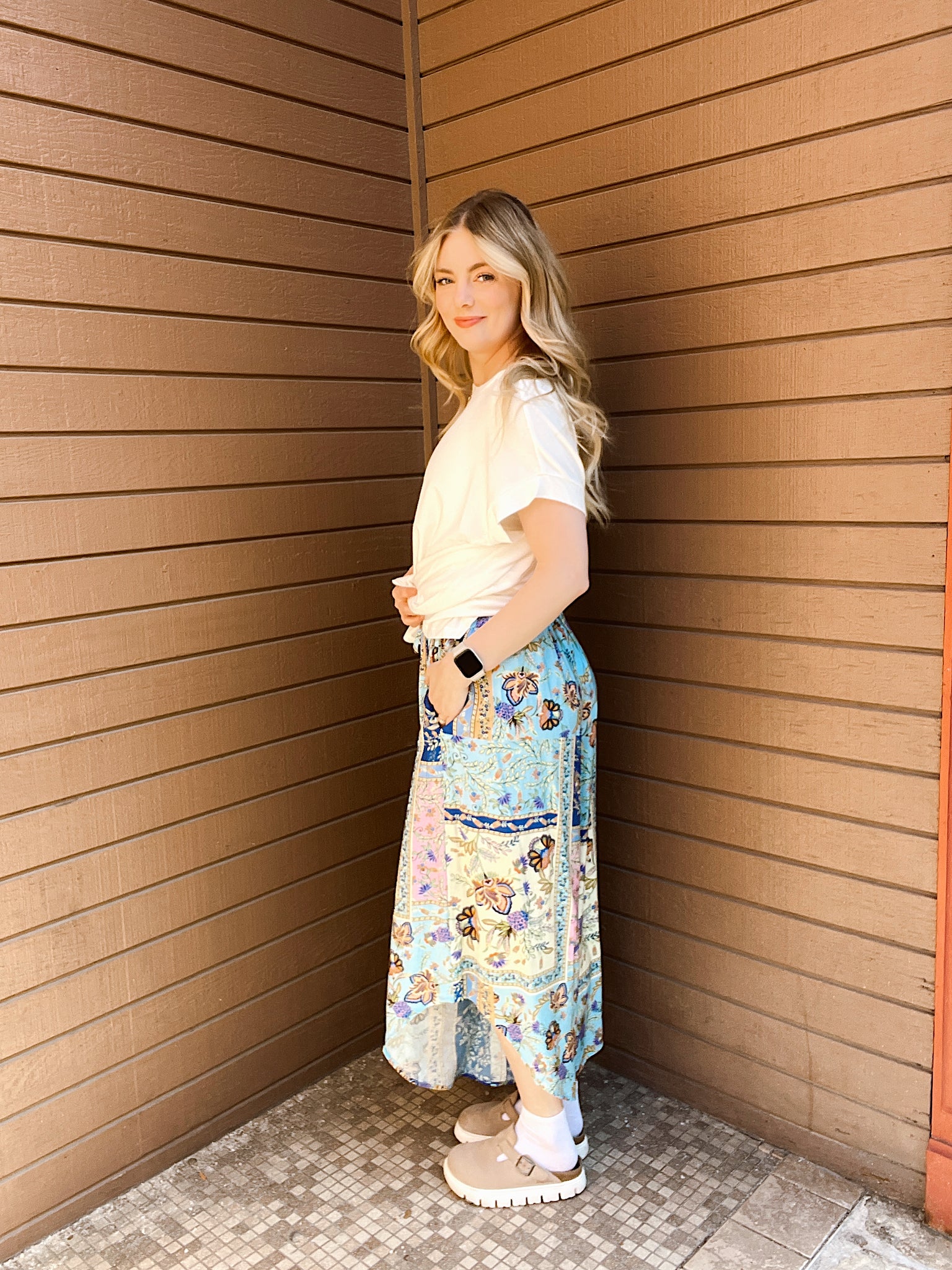 Tropical Vacation Blue Printed Pants