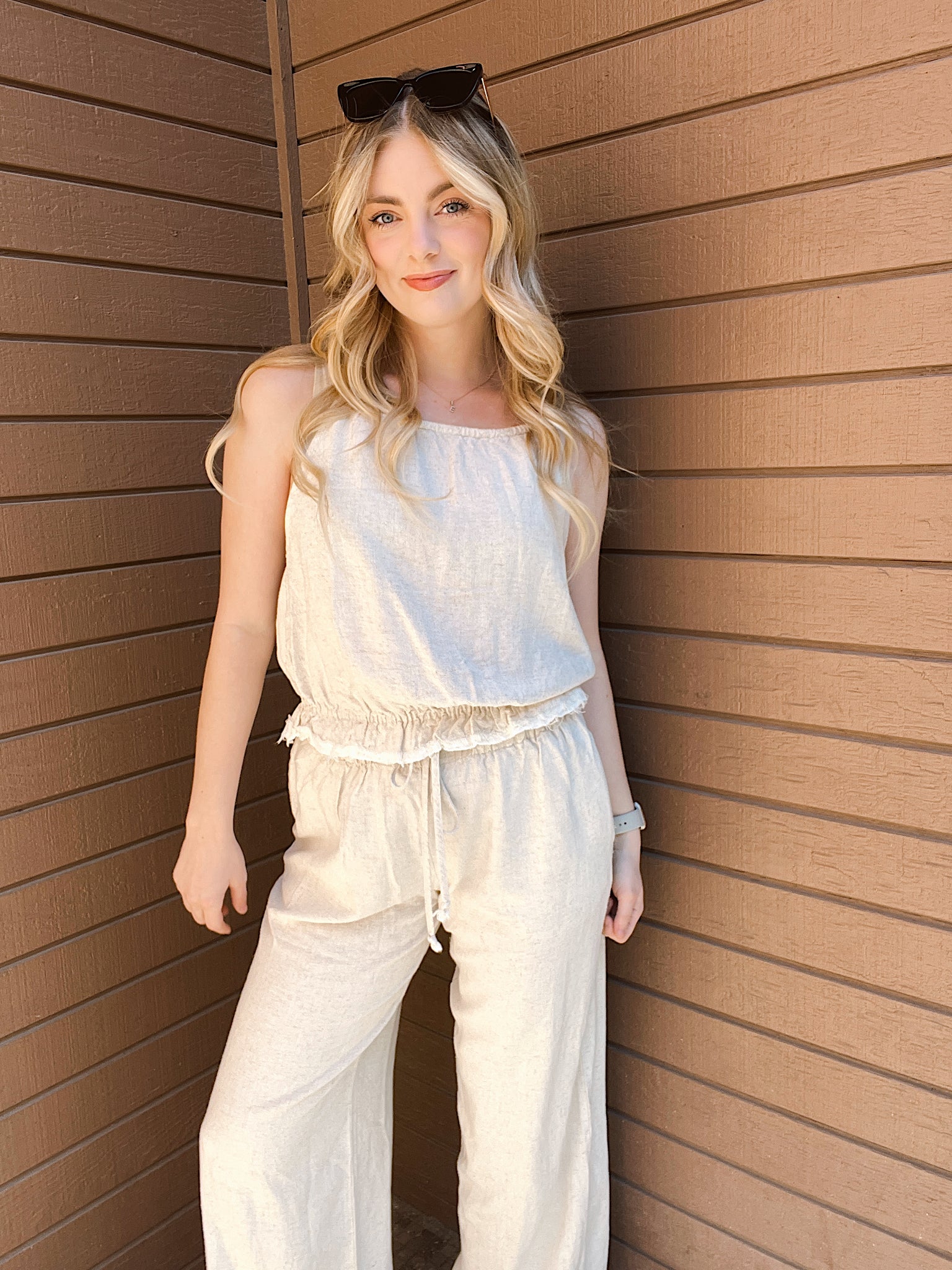 Sandy Shores Oatmeal Halter Neck Top