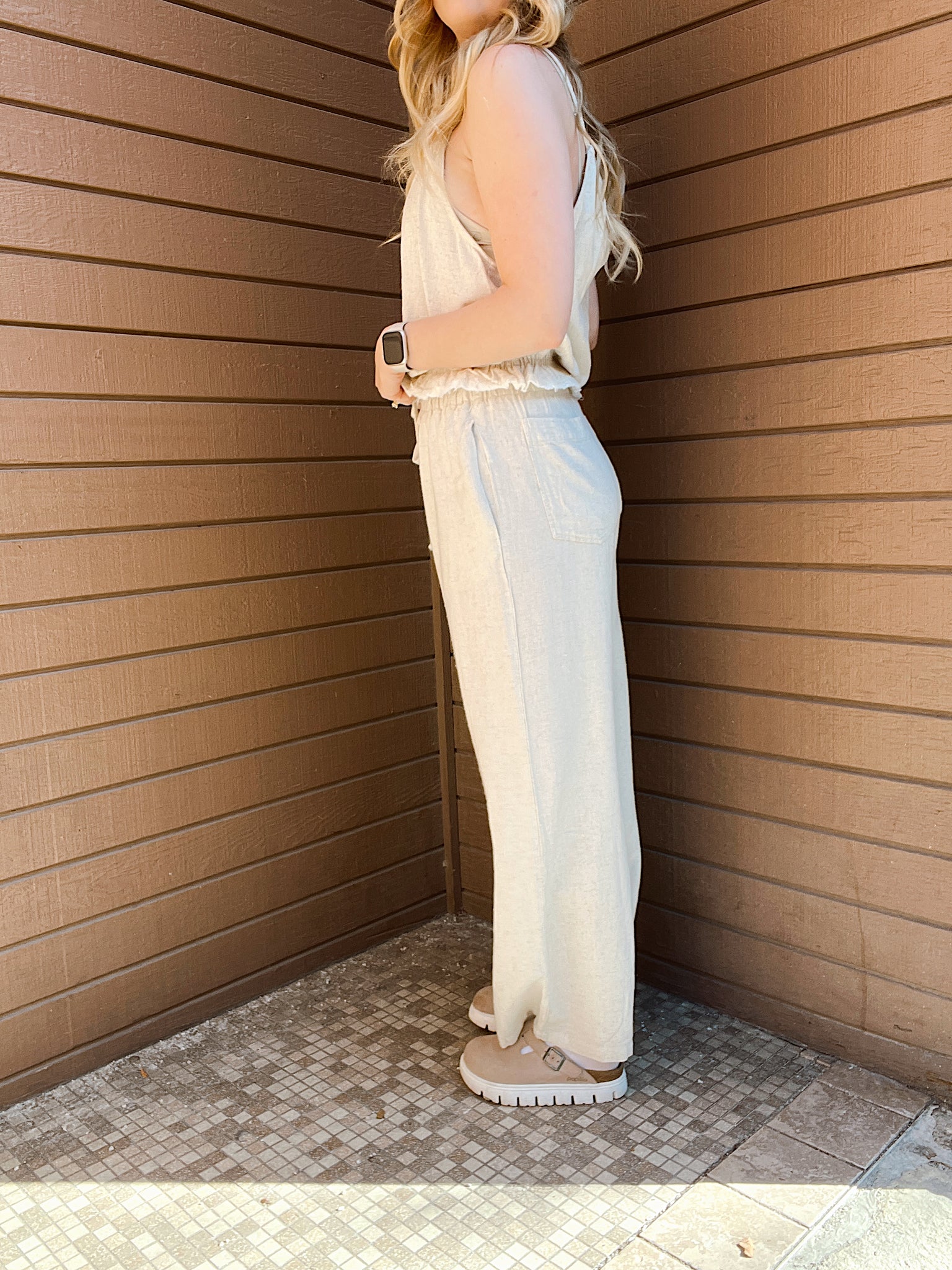 Sandy Shores Oatmeal Linen Pants