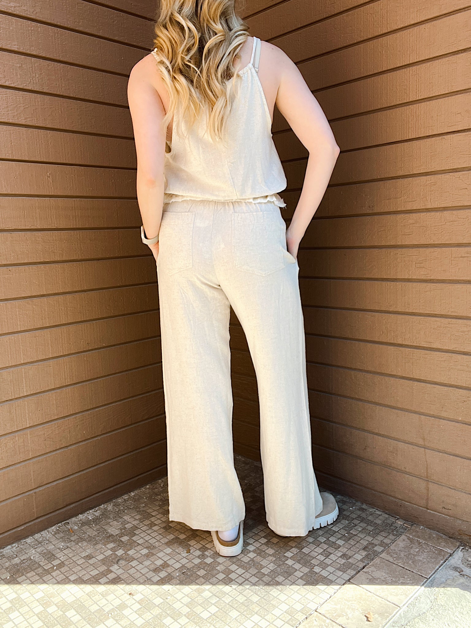 Sandy Shores Oatmeal Linen Pants