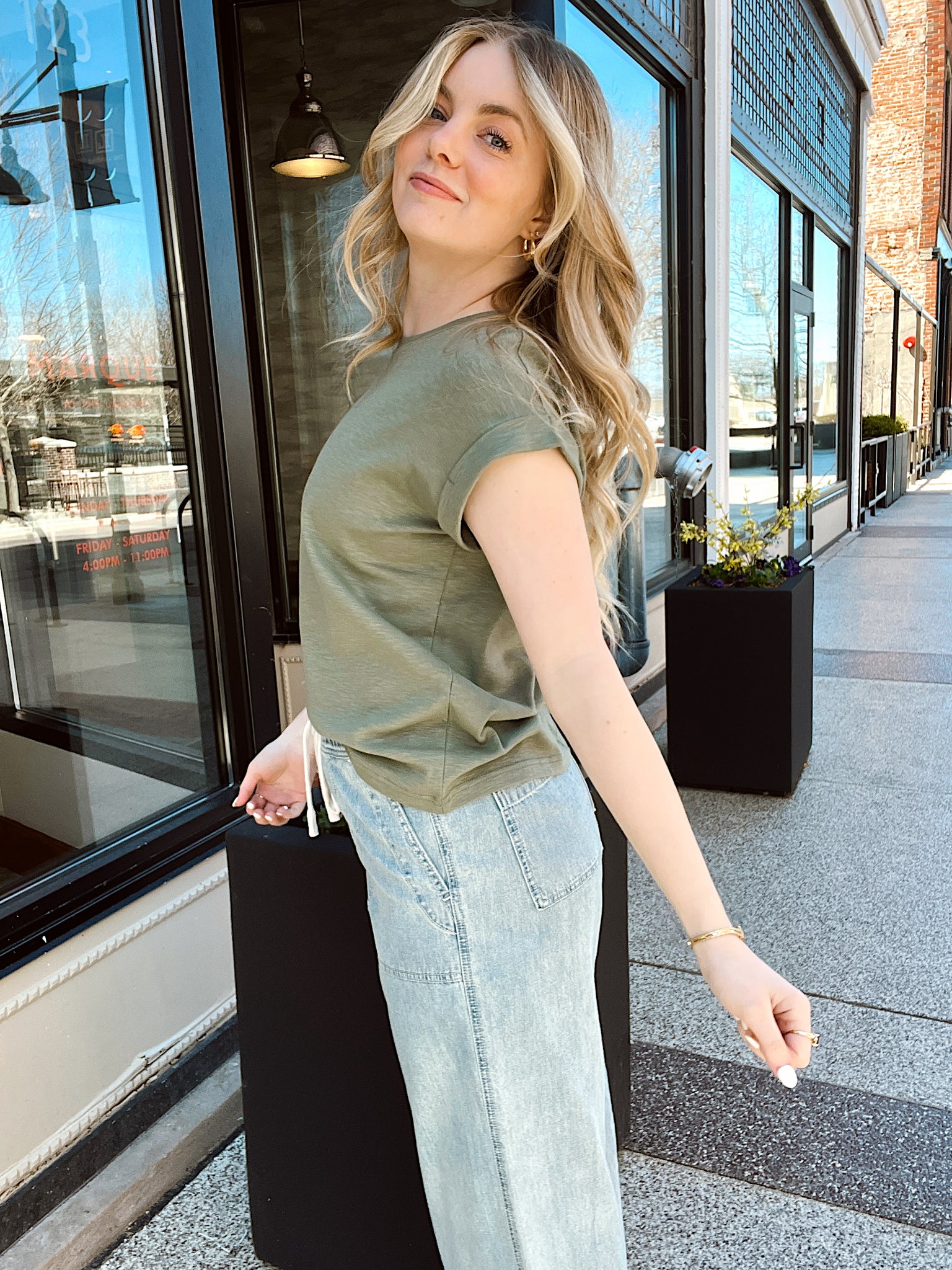 Celia Olive Short Sleeve Tee