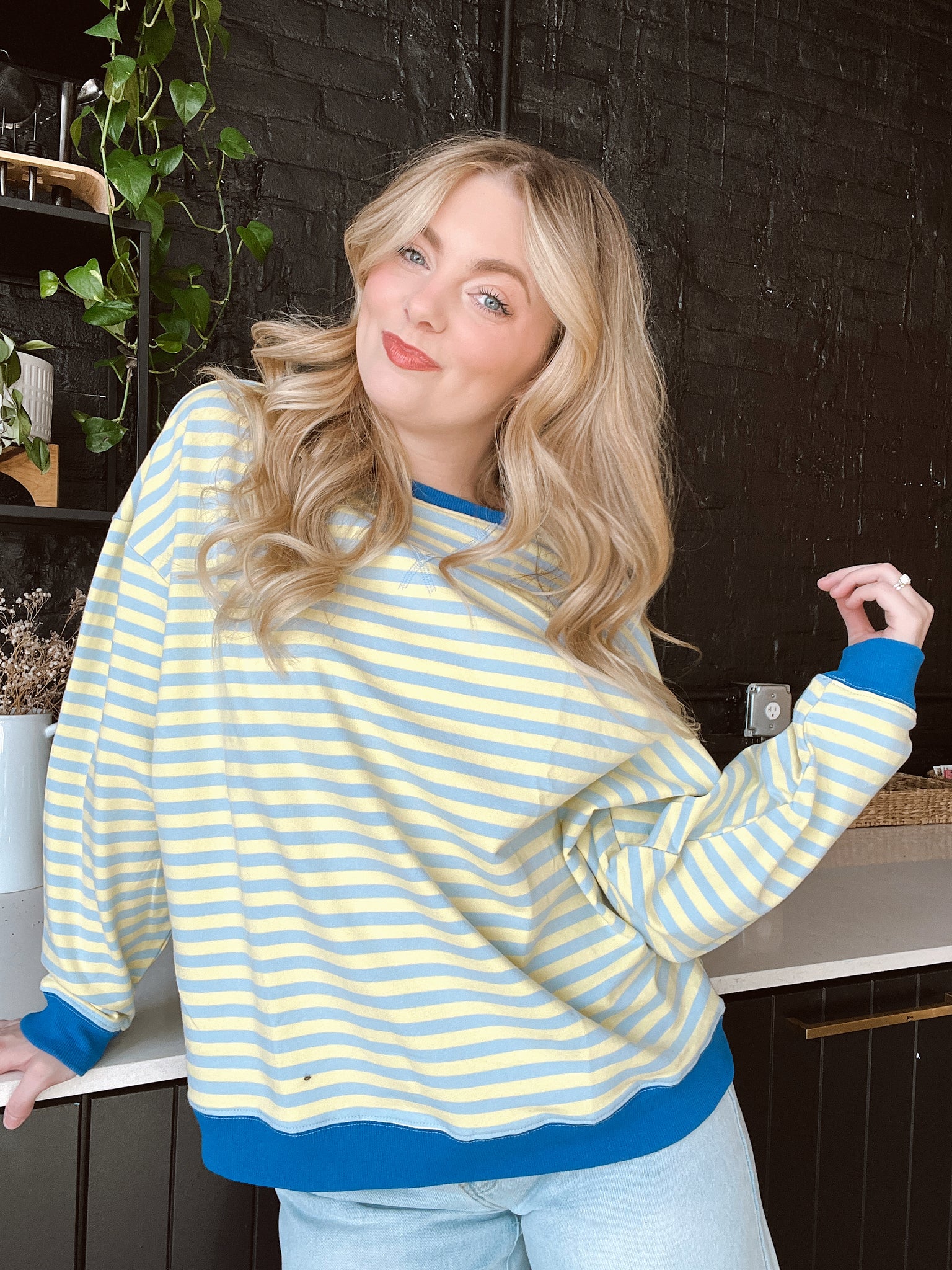 Easy Does It Yellow Striped Top