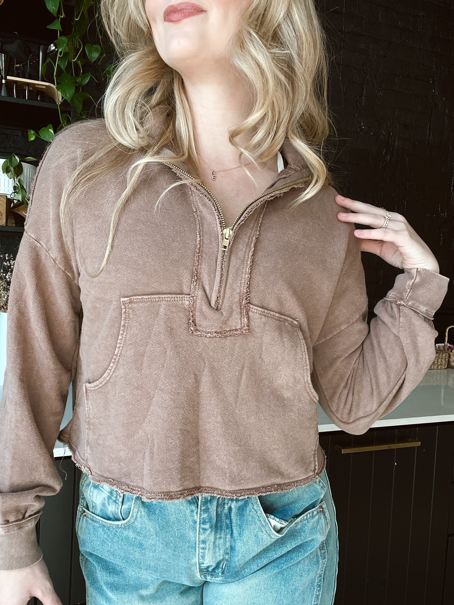 In The Groove Mocha Half Zip